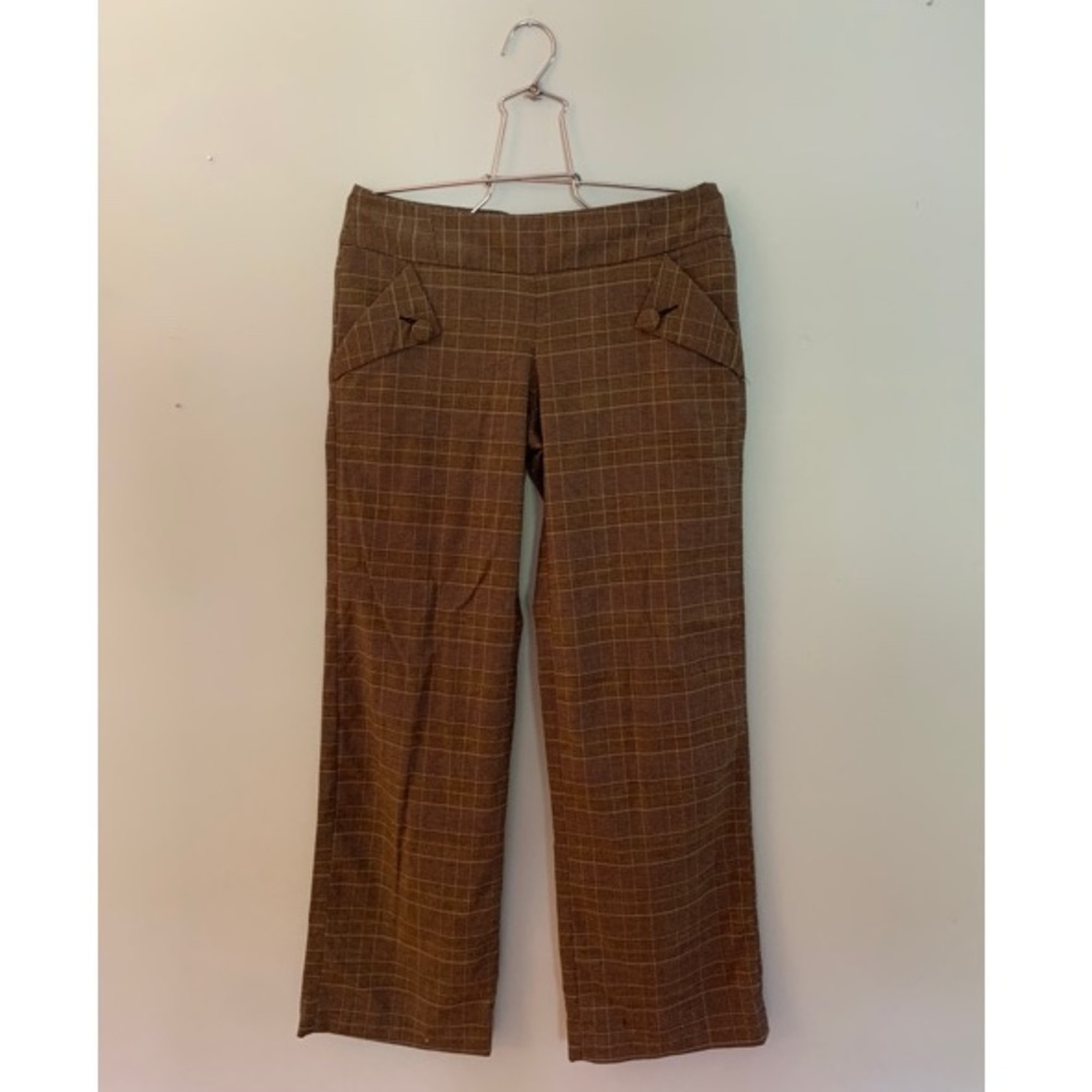 Brown Lux Wide-Legged Trouser w/Gold Strips